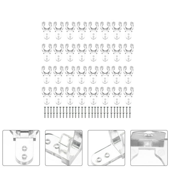 OUNONA 200pcs Plastic LED Rope Light Clips with 400 Screws for Easy Fastening Outdoor Indoor Use Silver