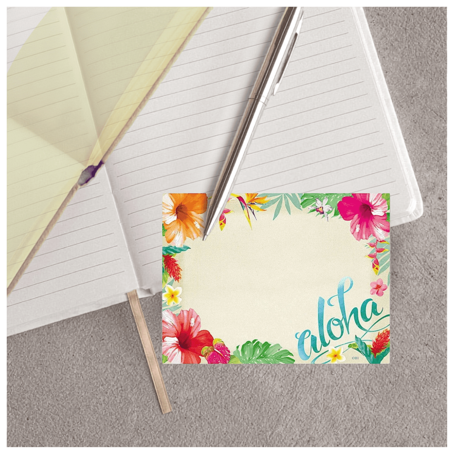 Island Heritage Rectangular Stick -N- Notes Hawaii Aloha Floral
