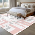 thumbnail image 4 of Non-Slip Rug Pad Rugs Modern Pink Gray Stripe Lines Rectangle Area Rugs 5x7Ft Soft Carpet Pads for Living Room Kids Room, Abstract Geometric Art, 4 of 9