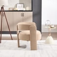 thumbnail image 5 of S-HOME Mid-Century Modern Velvet Accent Chair  with Wooden Legs for Living Room, Bedroom, Office Decor, khaki, 5 of 9