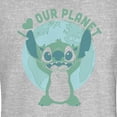 thumbnail image 2 of Junior's Lilo & Stitch I Heart Our Planet Graphic Tee Athletic Heather Large, 2 of 3