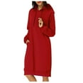 thumbnail image 2 of Women Blouses Womens Sweatshirts Pullovers And Hoodies Longer Hoodies Women Lightweight plus Long Sweater for Sweater Hoodie Cool Womens Hoodie Lady Long Tunic Top Red L, 2 of 7