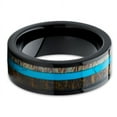 thumbnail image 2 of Deer Antler Wedding Ring,Turquoise Tungsten Ring,8mm Wedding Ring,Black Tungsten Ring,Anniversary Ring,Engagement Ring,Comfort Fit, 2 of 4