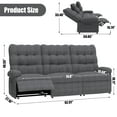 thumbnail image 5 of Recliner Sofa Couch Set, PAPROOS 3-Seater Recliner Sofa with Remote Control and Side Pocket, Modern Power Reclining Sofa for Adults, Electric Recliner for Living Room, Home Theater, Grey, 5 of 7