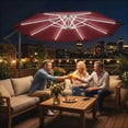 thumbnail image 2 of Outsunny 10 ft Offset Patio Umbrella with Solar Light, Hanging Parasol, 2 of 10