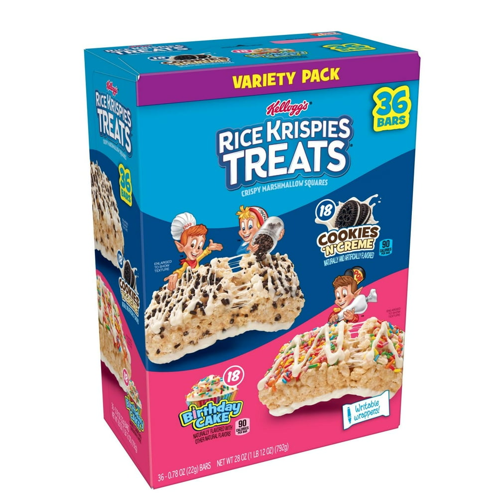 Kellogg's Rice Krispies Treats, Crispy Marshmallow Squares, Variety Pack, 28 Oz, 36 Ct Walmart