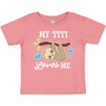 thumbnail image 3 of Inktastic My Titi Loves Me with Sloth and Hearts Boys or Girls Baby T-Shirt, 3 of 5