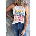 thumbnail image 2 of ABPHQTO Camiseta sin mangas halter ajustada con estampado de flores blancas para mujer, 2 of 5
