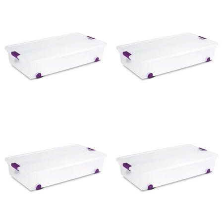 Sterilite 60 Quart ClearView Latch Lid Wheeled Underbed Storage Box