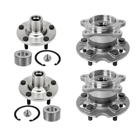 AutoShack Set of 4 Front and Rear Wheel Hub and Bearing Assembly without ABS Replacement for 2004-2007 Toyota Highlander 2.4L 3.3L V6 AWD 5-Lugs HUB030400020