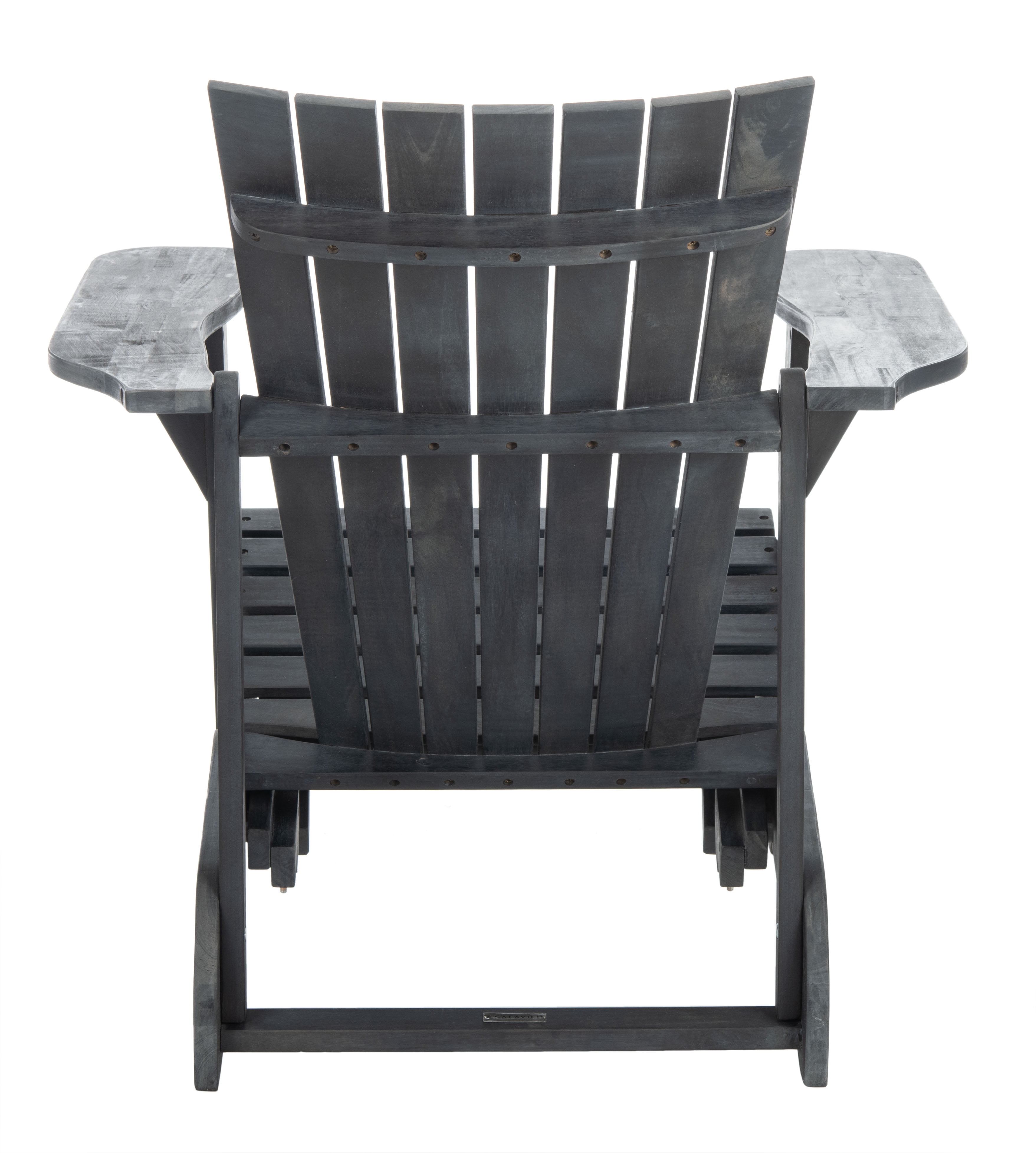 Safavieh Merlin Acacia Wood Adirondack Chair w/ Retractable Footrest in Gray