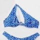 thumbnail image 3 of Trajes de baño Amzcrzy Tankini para mujer, trajes de baño, traje de baño de dos piezas con control de abdomen, bikini estampado con hombros divididos y soporte de acero, azul, L, 3 of 6