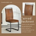 thumbnail image 5 of Retro - style Suede - like Tech Fabric Dining Chairs, Sturdy Metal Legs for Intimate Dining Spaces.Ergonomic Arc Backrest + Reinforced Metal Frame.Set Of 2., 5 of 9