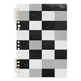 thumbnail image 7 of FORMRS 1-Subject Spiral Notebook 8" x 5" College Ruled 60 Refillable Sheet A5 Hard Cover, Black and Gray Plaid Pattern, 7 of 7