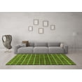 thumbnail image 3 of Ahgly Company Indoor Round Checkered Green Modern Area Rugs, 4' Round, 3 of 4