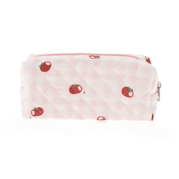 Unique Bargains 1 Pc Women Small Persimmon Makeup Bag for Travel Vacation Pink Polyester