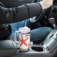 thumbnail image 4 of Yayeee 30oz Stainless Steel Tumbler with Straw and Handle Double-Wall Insulated Travel Water Bottle, Starfish Seashell, 4 of 8