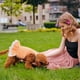 thumbnail image 5 of Dinheiro Vestidos para perros Niña Ropa para mascotas Falda de princesa a cuadros Primavera Verano Tutú Vestidos de fiesta de cumpleaños de encaje, 5 of 6