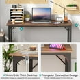 thumbnail image 2 of XF XINFENG Modern Office Computer Desk 39 inch Wooden Industrial Writing Desk Kids Study & Work Table for Home Office, Vintage, 2 of 7