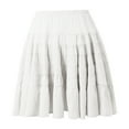 thumbnail image 5 of MIXUE Skirts For Women Summer Solid Color Elastic High Waist A Line Ruffle Knee Length Casual Beach Party Skirt Sportswear,White,S, 5 of 6