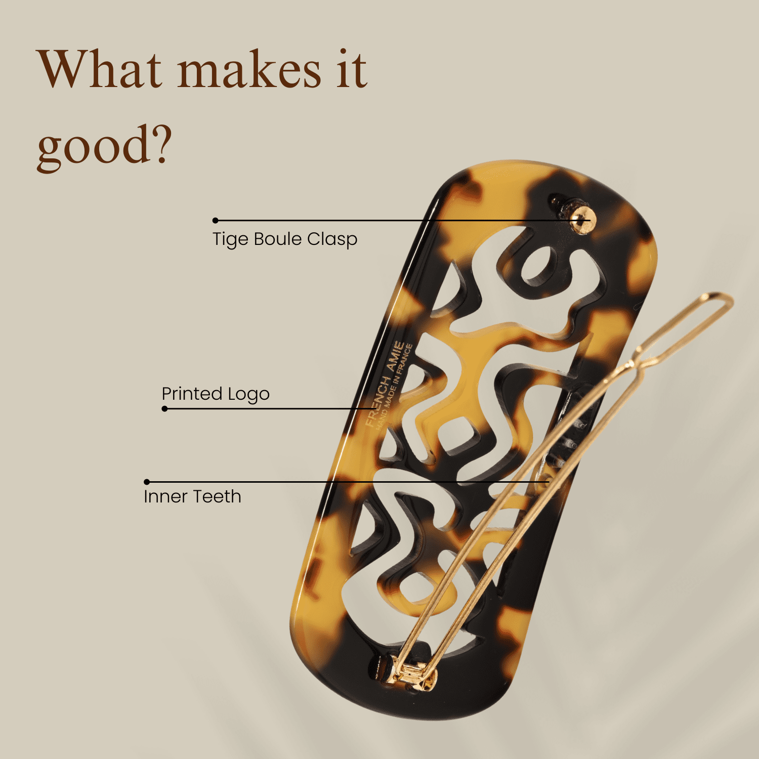 French Amie Swirls 2 ¼” Celluloid Handmade Tige Boule Snap Hair Clips for Women (WhiteTokyo, 2Pcs)