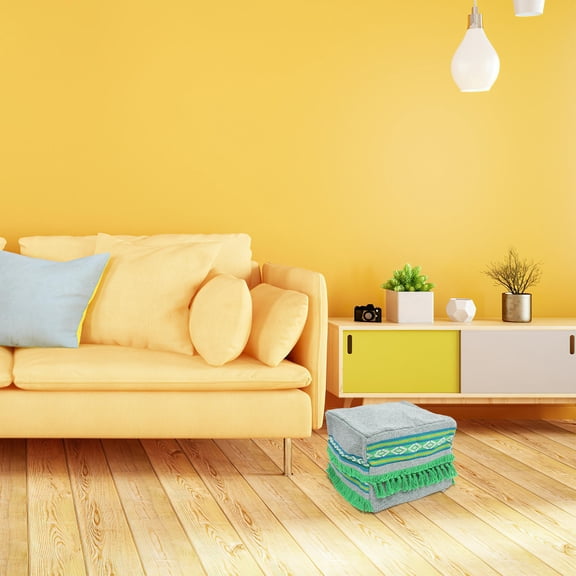 OFFIGAM Storage Ottoman for Living Room with Soft Cotton Linen Cushion, Comfortable Foot Rest and Extra Storage Space
