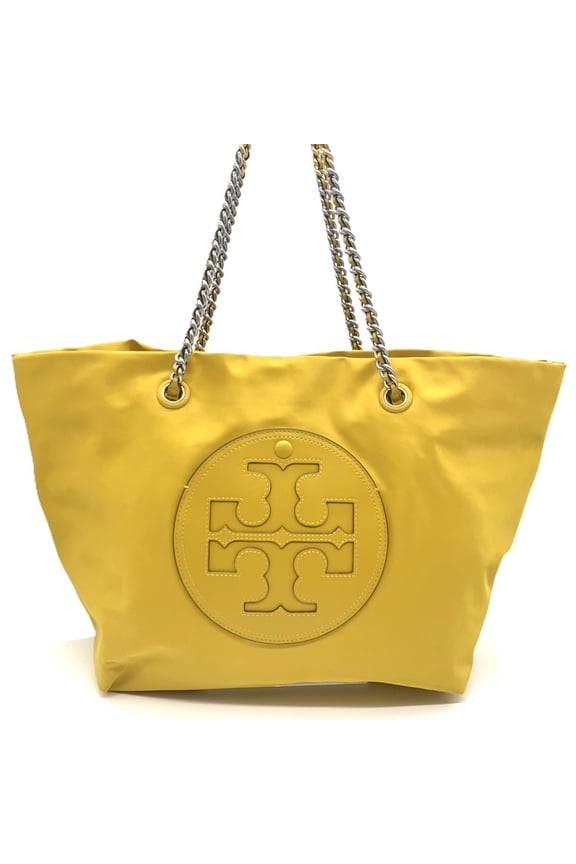 Pre-Owned Tory Burch Ella Chain Tote in Yellow Nylon, 150583