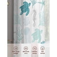 thumbnail image 5 of Nautical Coral Teal Sea Turtle Chiffon Sheer Curtains 96 Inches Long, Summer Ocean Beach Shell 2 Rod Pocket Window Treatment Voile Drapes Curtains for Living Room Bedroom,2 Panels, 52x96In, 5 of 9