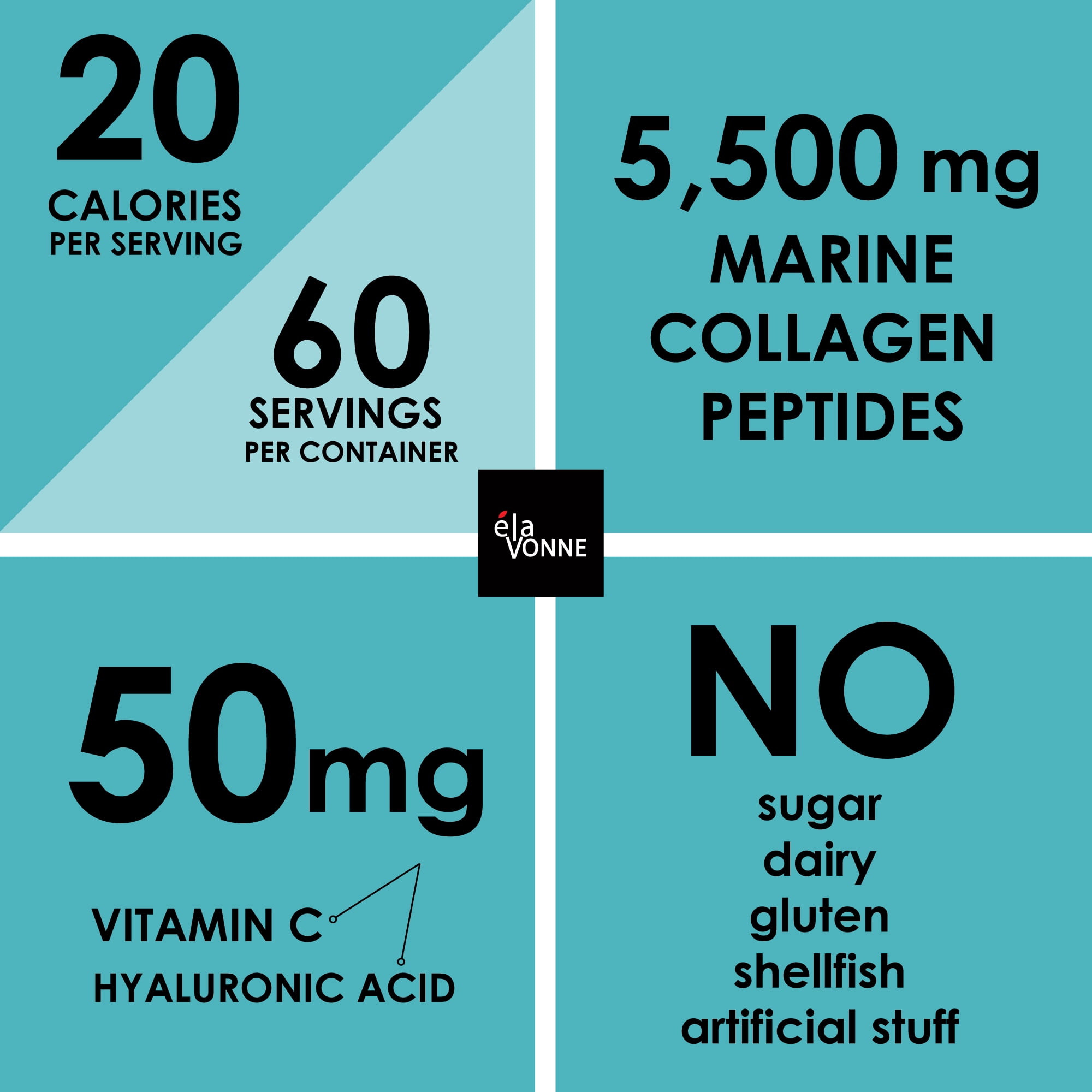 Amino Collagen C with Hyaluronic Acid (60 Servings _ 16oz 456g) - Non-GMO Marine Collagen Peptides - Hydrolyzed Powder - Unflavored - No Sugar - for Firm Skin, Hydration, Healthy Joint