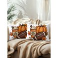thumbnail image 2 of Outdoor Pillows Waterproof, Fall Thanksgiving Bedding Throw Pillows with Insert for Couch Sofa Bed, Football Pumpkins Maple Leaves Modern 12x20 Inch Pillowcases Decorative Patio Pillow Set of 2, 2 of 8