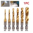 thumbnail image 2 of GLFSIL Titanium Plated Tap Drill Bit Hex Shank Threaded Machine Compound Tap M3-M10, 2 of 7