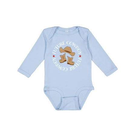 

Inktastic Future Cowboy Hat and Boots Gift Baby Boy Long Sleeve Bodysuit