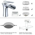 thumbnail image 3 of Aquaterior 1 Hole Bathroom Faucet Waterfall Style Cold & Hot Water Tap Chrome, 3 of 10