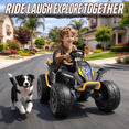 thumbnail image 3 of TOYBSNR 24V Ride on Toy for Kid, Electric ATV with Remote Control, 4 Wheeler with Music & Colored Light, 2WD/4WD Switchable Power Quad for 3-8 Years Old, Yellow, 3 of 10