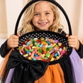 thumbnail image 5 of Halloween Basket Mesh Candy Bag 7.9x7.5x7.9in with Bow for Trick or Treat Party Spooky Props Storage Decor by OVFUIZ, 5 of 7