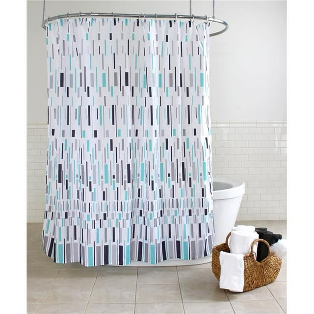 Splash Home 7CBARSS-OPBLUSPL Barre Rideau de Douche en Tissu Polyester&44; Bleu - 70 x 72 Po.