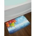 thumbnail image 2 of Fall Leaves Bath Mat, Water Dripping from the Leaves Hanging over the Lake Natural Art Relaxing Scene, Plush Bathroom Decor Mat with Non Slip Backing, 29.5" X 17.5", Multicolor, by Ambesonne, 2 of 2