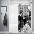 thumbnail image 5 of Small Stall Shower Curtain for Bathroom,Marble Shower Curtain Black Modern Abstract Shower Curtain for Bathroom,Waffle Textured Fabric Shower Curtains Hotel Washable Water Repellent, 36W x 72L, 5 of 6