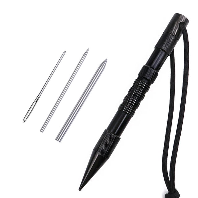 Sonducket Marlin Set Agujas de cordones Acero inoxidable Profesional Pequeña artesanía Costura Reutilizable Extraíble Tejer Pin Trabajo carpas 4 piezas negro