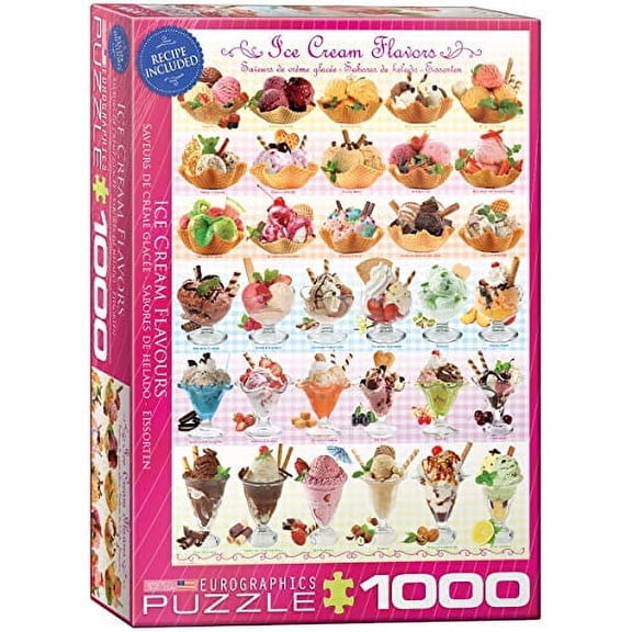 EuroGraphics Ice Cream Flavours Jigsaw Puzzle, 1000 Pieces – Fun & Colorful Dessert Artwork