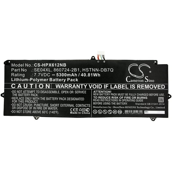 5300mAh 860724-2C1 HSTNN-DB7Q 860708-855 860724-2B1 SE04XL Battery for HP Pro Tablet x2 612 G2(L5H62EA)