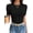 Black, variant on Women Puff Short Sleeve Crewneck Dressy Casual Tops Summer Fitted Ribbed Knit Trendy Work Shirts 2026 Spring Clothes Black Large