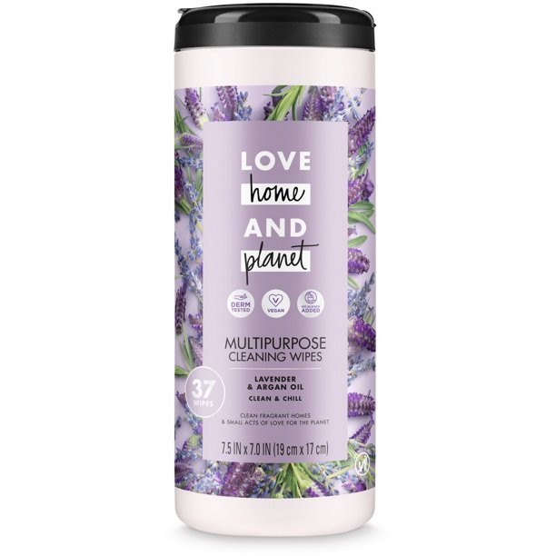 Love Home and MultiPurpose Cleaning Wipes Lavender & Argan Oil 37 count