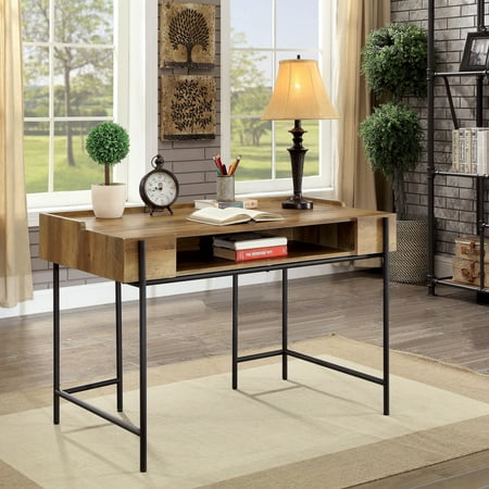 Furniture Of America Dene Industrial Oak 47 Inch Solid Wood Desk
