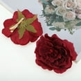 thumbnail image 3 of Unique Bargains 2 Pcs Hair Clip Grace Artificial Flower Peony Duckbill Clip Wine Red, 3 of 5