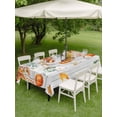thumbnail image 3 of Outdoor Tablecloth with Umbrella Hole and Zipper, Fall Orange Green Pumpkins Rectangle Table Cloth 54x80 Inch Waterproof Tablecloth, Thanksgiving Maple Leaf Vintage Picnic Table Cover for Patio, 3 of 7