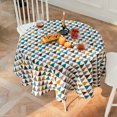 thumbnail image 4 of Round Tablecloth 140cm Cotton and Linen Fabric Simple Twill Tablecloth Nordic Style Stain-Proof Wrinkle-Resistant Decoration for Kitchen Dining Table (Colorful, Diameter 140cm), 4 of 5