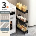 thumbnail image 6 of Weloille 3-Tier Kitchen Storage Rack 1Pc, Heavy Duty Free Standing Kitchen Organizer Shelf, Rust Resistant Shelf, Large Capacity Rack for Kitchen Pantry Bathroom Garage Storage, 6 of 6