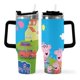 thumbnail image 2 of Peppa Pig Vaso aislado de acero inoxidable con asa, diseño temático, regalo para familia, amigos y fans; incluye pajita y encaja en el portavasos estándar, 40 oz, 2 of 6