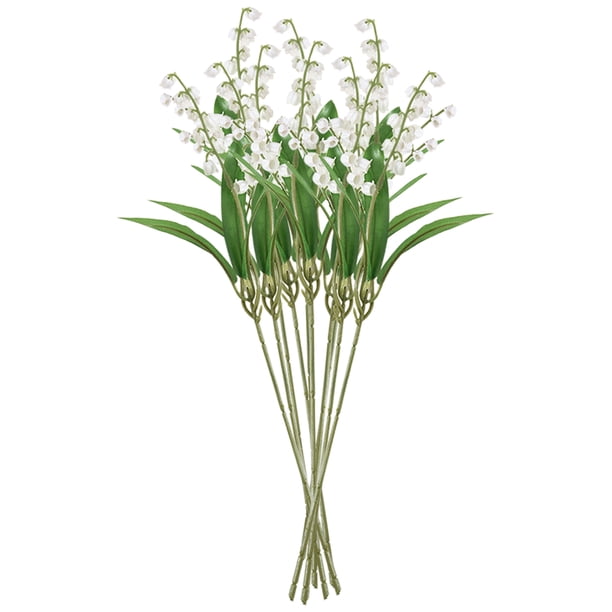 KAKOWELY 10 manojos de tallos de lirio de los valles artificiales, plantas de simulación, plantas decorativas para el hogar